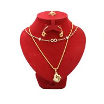 Complete set 18 karaat met stenen