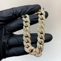 Cuban 18k bracelet |19cm | geelgoud | 50gram | inclusief VVS1 diamanten