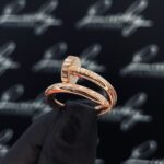 Zilveren Spijker ring Rose plating