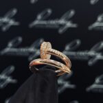 Zilveren Spijker ring Rose plating