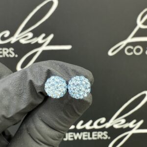 Zilveren oorbellen blauw