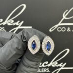 Zilveren oorbellen blauw
