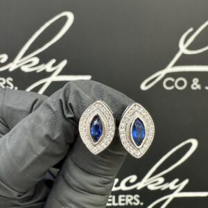 Zilveren oorbellen blauw