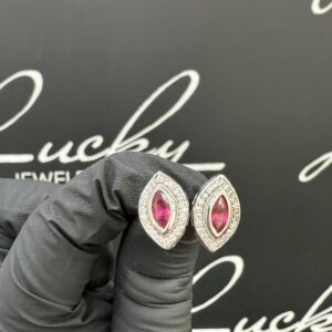 Zilveren oorbellen roze