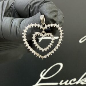 Zilveren hartjes hanger